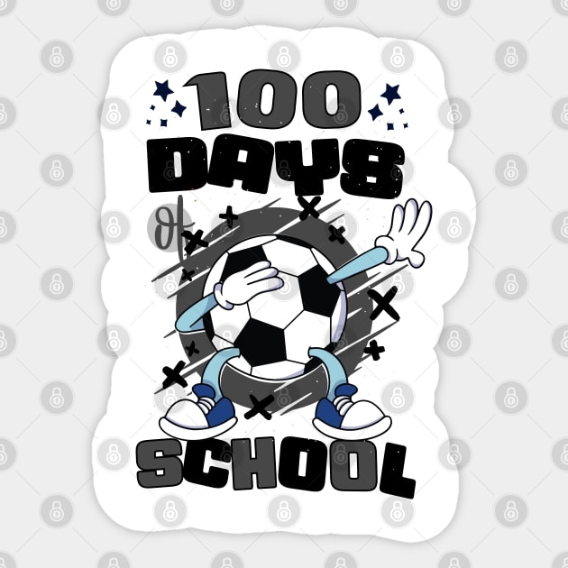 100 days of school featuring a dabbing Football #4 Sticker by XYDstore